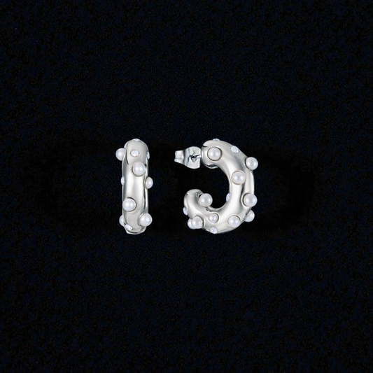 The Infinite Pearl Mini Hoops