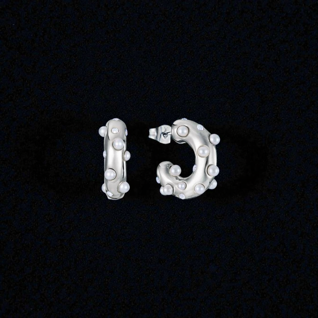 The Infinite Pearl Mini Hoops